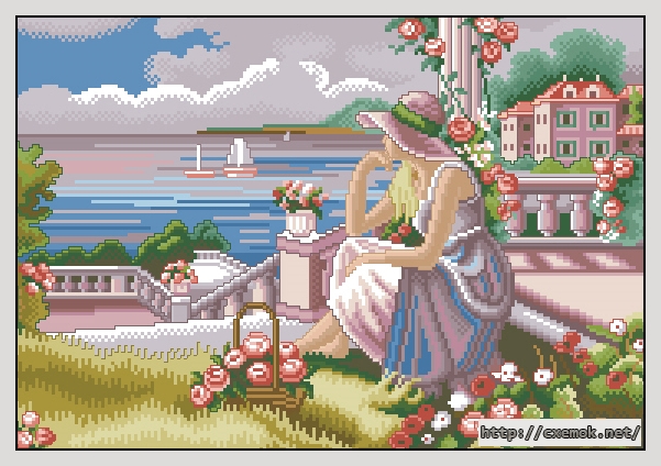 Download embroidery patterns by cross-stitch  - Mirando al mar, author 