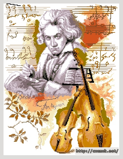 Скачать схемы вышивки нитками / крестом  - Beethovens concerto, автор 