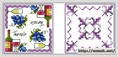Download embroidery patterns by cross-stitch  - Бискорню вино