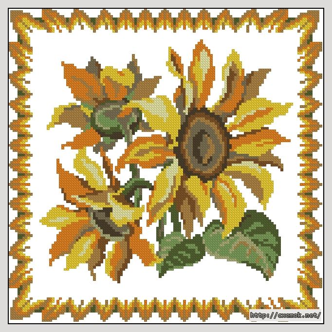Download embroidery patterns by cross-stitch  - Подсолнух, author 