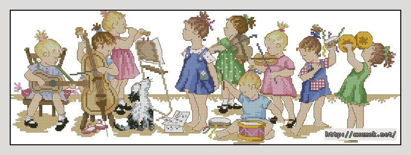 Download embroidery patterns by cross-stitch  - The band, author 