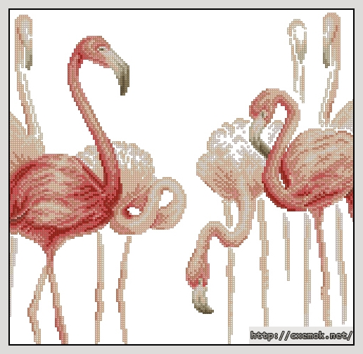 Скачать схему вышивки нитками Фламинго 2, автор 