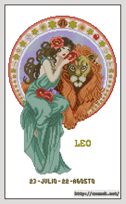 Download embroidery patterns by cross-stitch  - Leo, author 