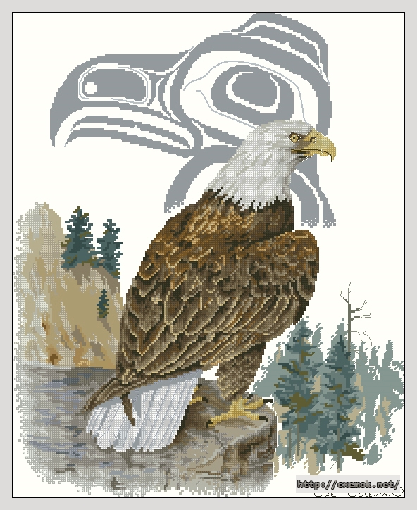 Download embroidery patterns by cross-stitch  - Eagle