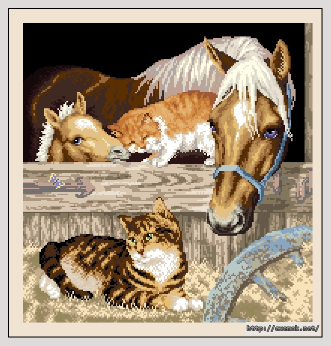 Download embroidery patterns by cross-stitch  - На конюшне, author 