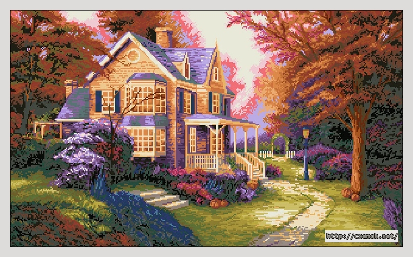 Download embroidery patterns by cross-stitch  - Victorian house, author 