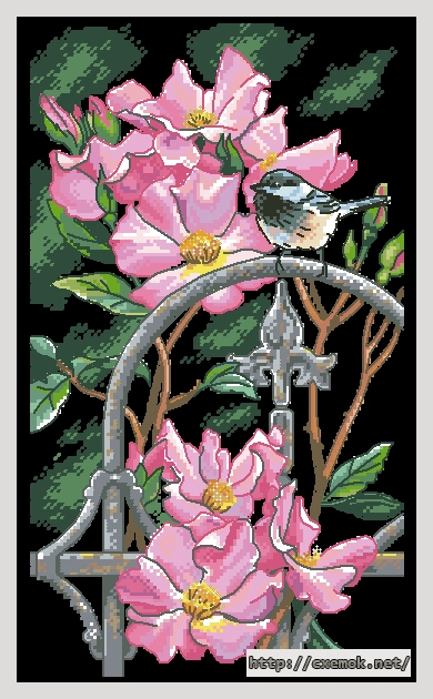 Download embroidery patterns by cross-stitch  - Chickadee perch, author 