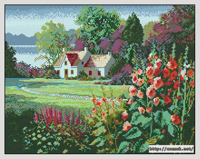 Download embroidery patterns by cross-stitch  - Цветущая мальва, author 