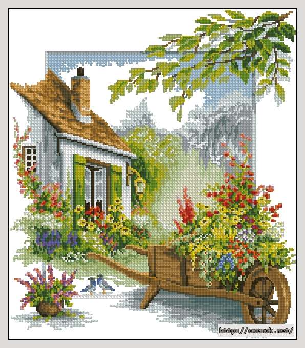 Download embroidery patterns by cross-stitch  - Blossoming barrow, author 
