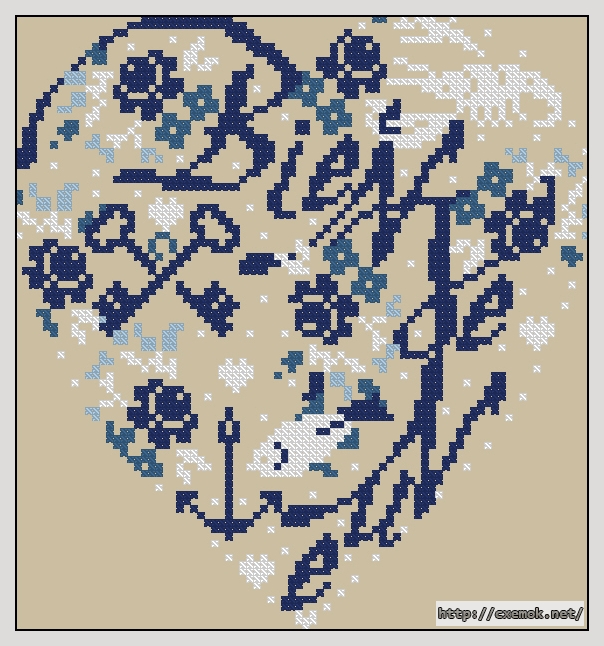 Download embroidery patterns by cross-stitch  - Bienvenue en bleu, author 