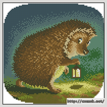 Download embroidery patterns by cross-stitch  - Hedgehog, author 