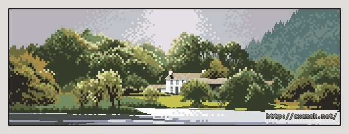 Download embroidery patterns by cross-stitch  - Lakeside house, author 