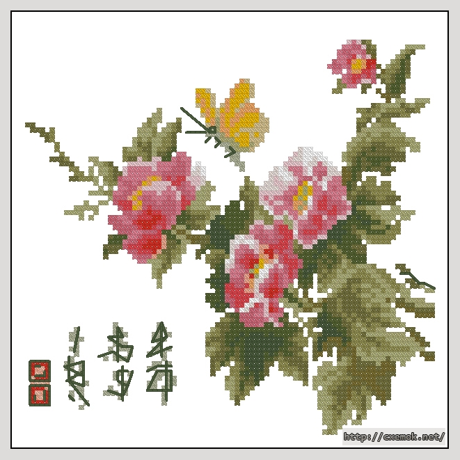 Download embroidery patterns by cross-stitch  - Розовый цветок, author 