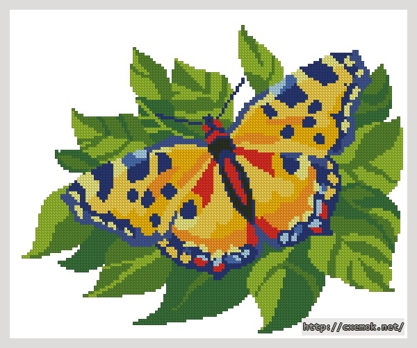 Download embroidery patterns by cross-stitch  - Бабочка желтая, author 