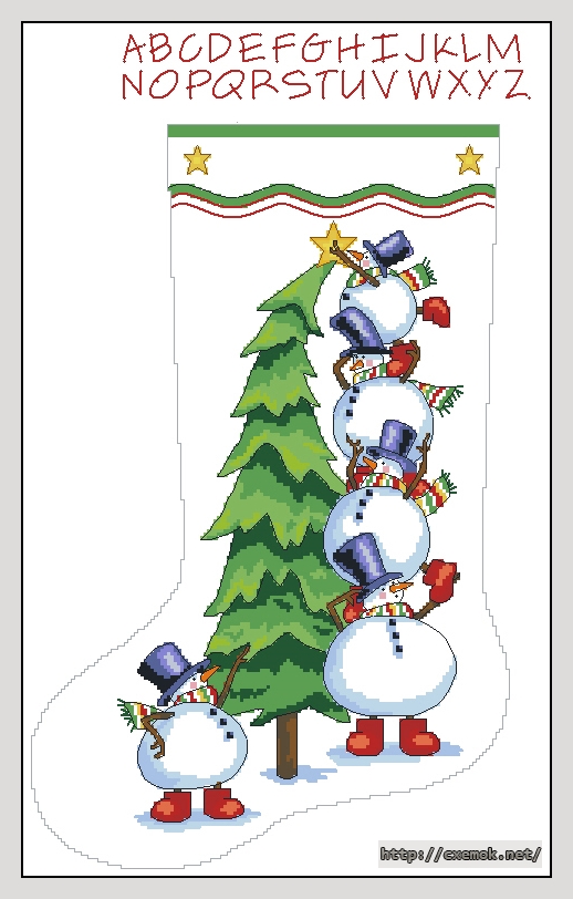Download embroidery patterns by cross-stitch  - Trimming the tree stocking, author 