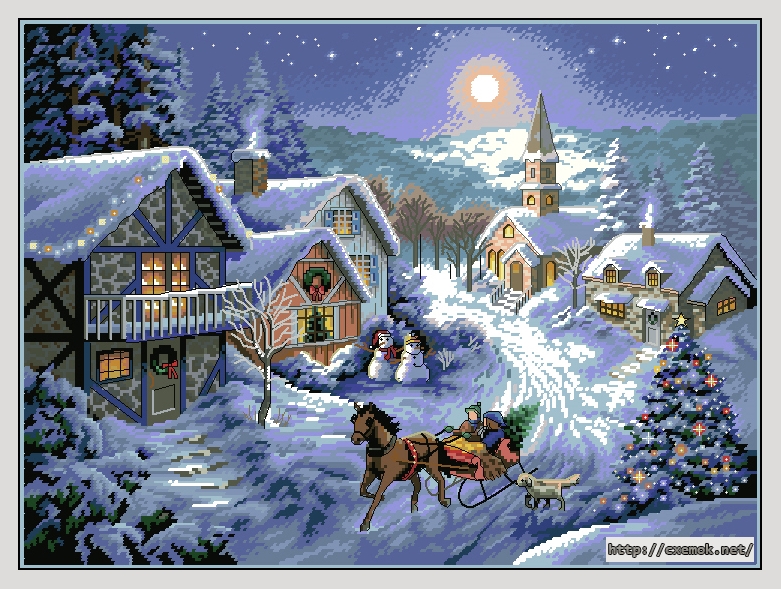 Download embroidery patterns by cross-stitch  - Sleigh ride-gold , author 