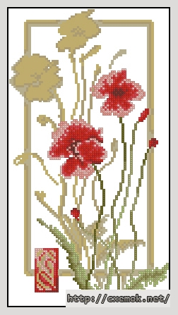 Download embroidery patterns by cross-stitch  - Отражение мака, author 