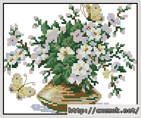 Download embroidery patterns by cross-stitch  - Яблоня в вазе, author 