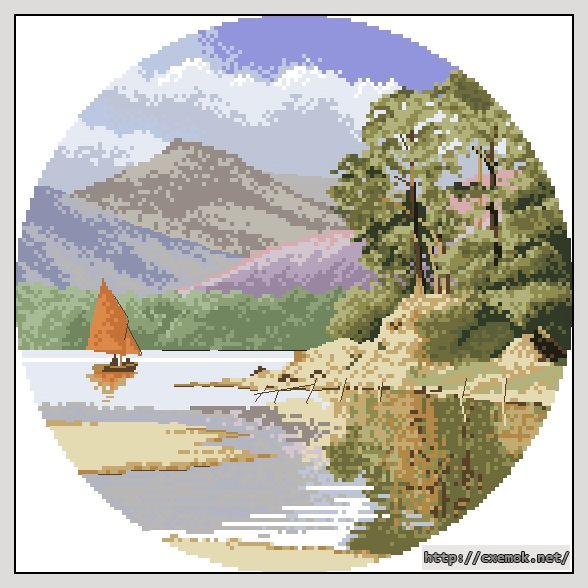 Download embroidery patterns by cross-stitch  - Calm waters, author 
