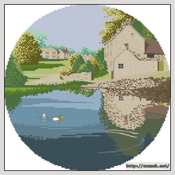 Скачать схемы вышивки нитками / крестом  - Duck pond, автор 