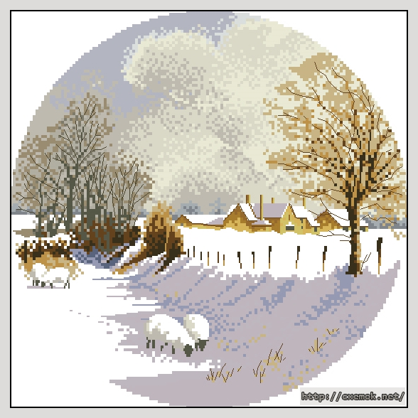 Скачать схемы вышивки нитками / крестом  - Winter sheep, автор 
